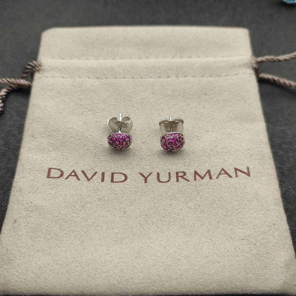 David Yurman Red Diamond Earrings